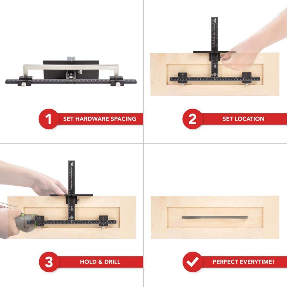 True Position Tools Cabinet Hardware Jig for Installation of Handles and Knobs on Doors and Drawer Fronts (3)