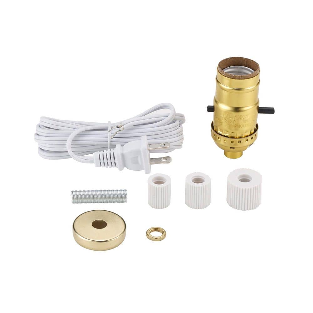 Bel Air Lighting 2 in. Brass DIY Make-A-Lamp Bottle Adapter Kit with Standard Base Lamp Socket and Hardware Included (2)