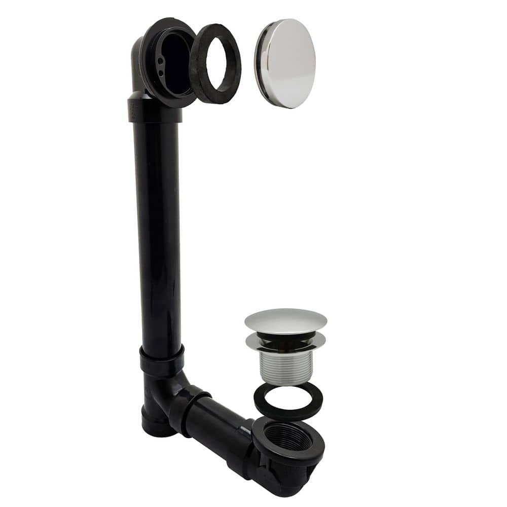 Westbrass 12 in. & 4 in. Bath Waste & Overflow with Tip-Toe Drain Plug and Illusionary Cover- Sch. 40 ABS Pipe (4)