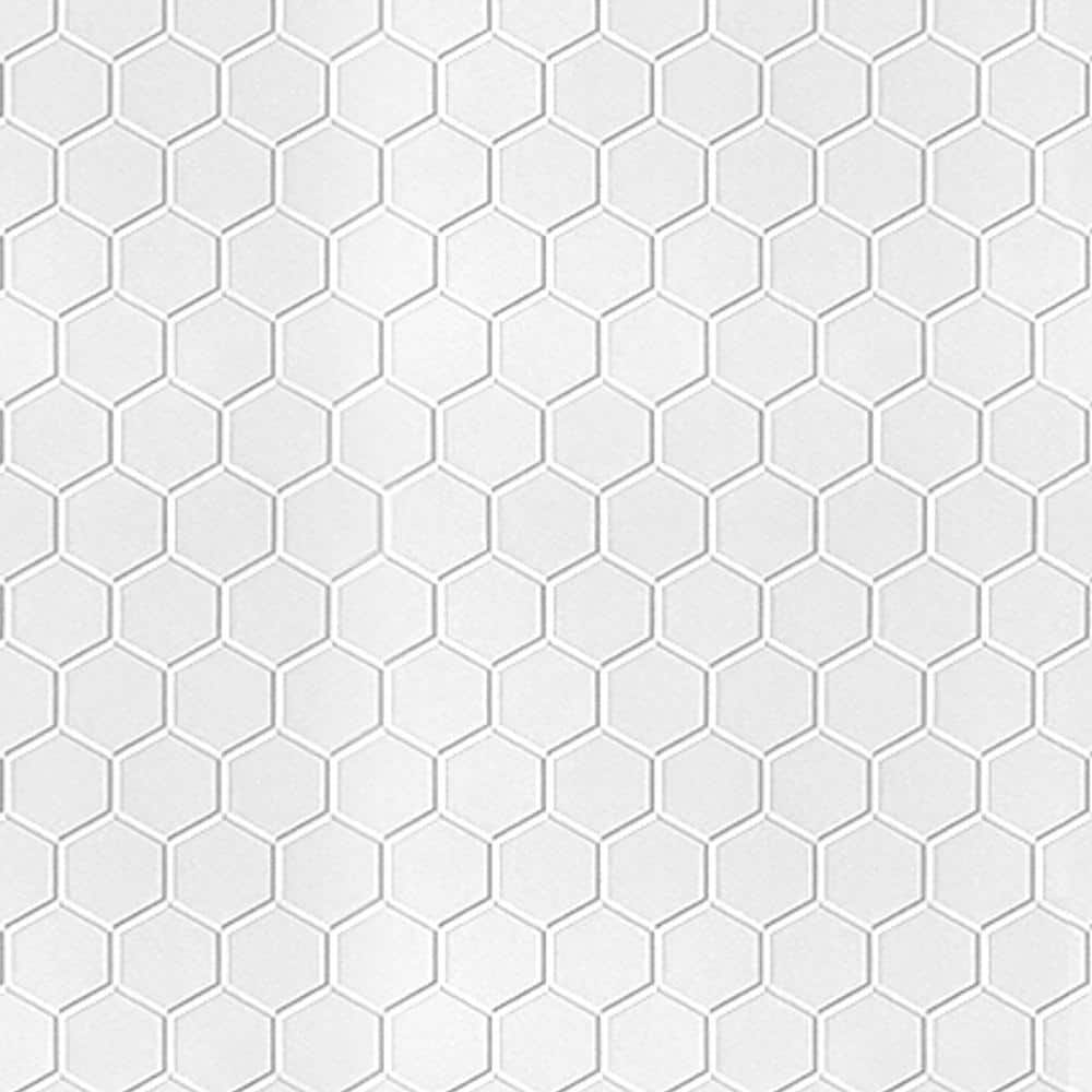 FROM PLAIN TO BEAUTIFUL IN HOURS Hex 4 ft. 8 ft. Paintable PVC Decorative Wall Panels (4)