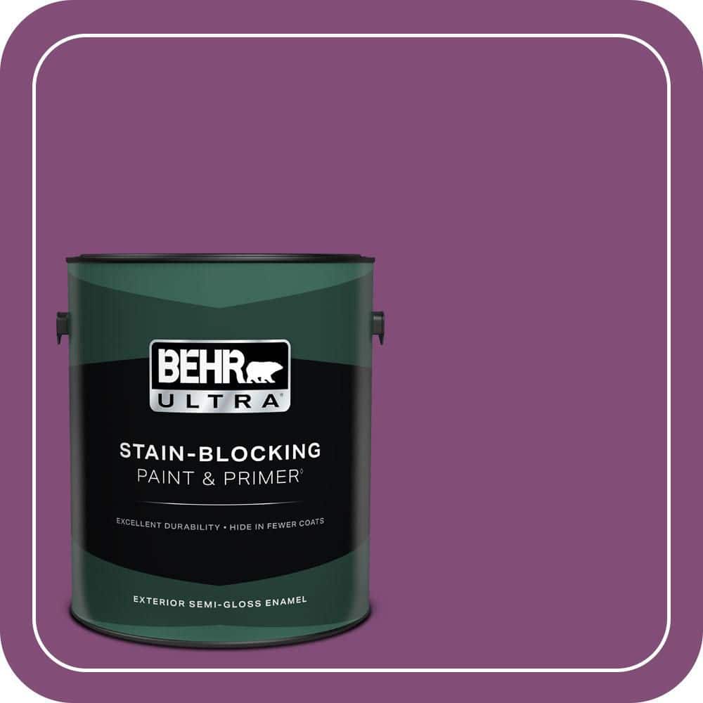 BEHR ULTRA 1 gal. #T15-12 Graphic Grape Semi-Gloss Enamel Exterior Paint & Primer