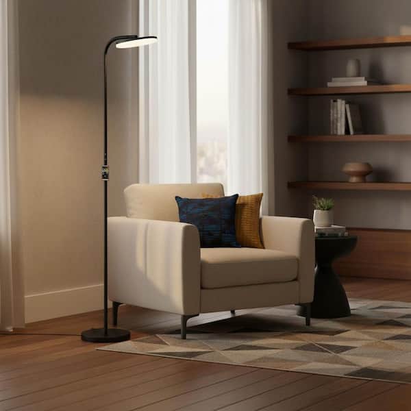Quoizel Arlen 65 in. Matte Black Modern Integrated LED Dimmable and Color Temperature Adjustable Standard Floor Lamp