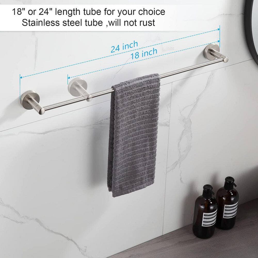 KHKFY 8-Piece Brushed Nickel Bathroom Hardware Set with Adjustable Towel Bars, Toilet Paper Holders, and Robe Hooks (2)