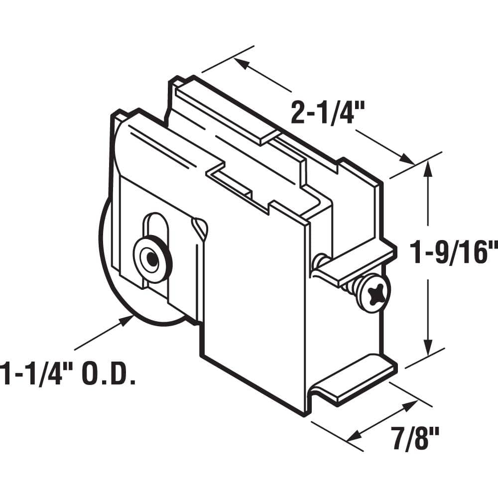 Prime-Line 1-1/4 in. Steel Ball Bearing Sliding Door Roller Assembly, Peachtree Citation Doors (2)