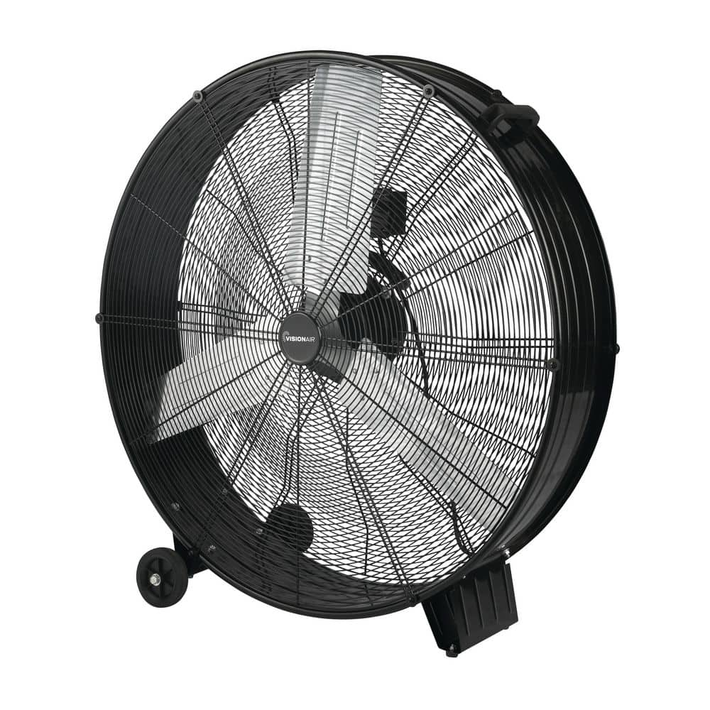 VISIONAIR 36 in. Heavy-Duty High Velocity Direct Drive Drum Fan, Black (2)
