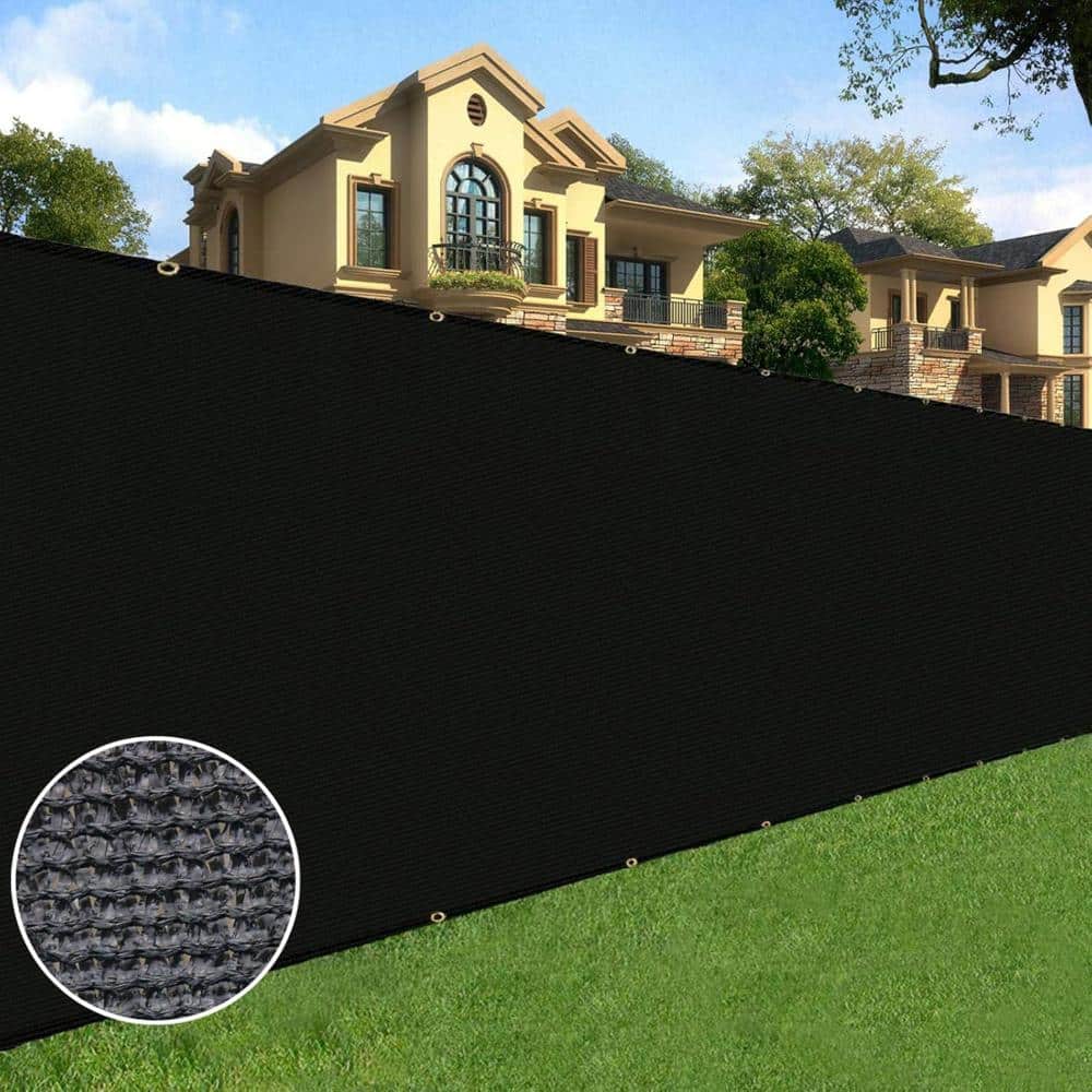 Unbranded 4 ft. x 50 ft. Privacy Fence Screen Heavy Duty Mesh Shade Cover Black 1 Piece (2)