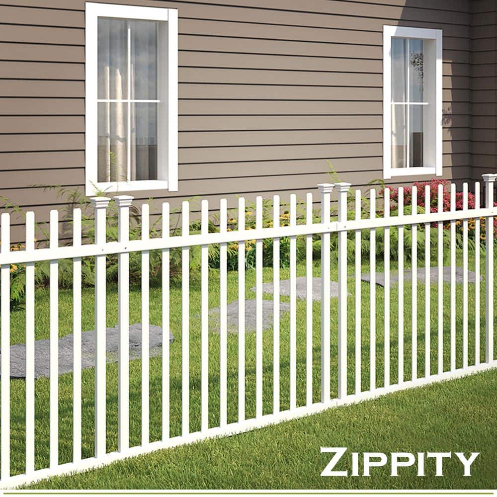 Zippity Outdoor Products 3.4 ft. x 3.7 ft. Burbank No-Dig Vinyl Garden Picket Fence Panel (2-Pack) (2)