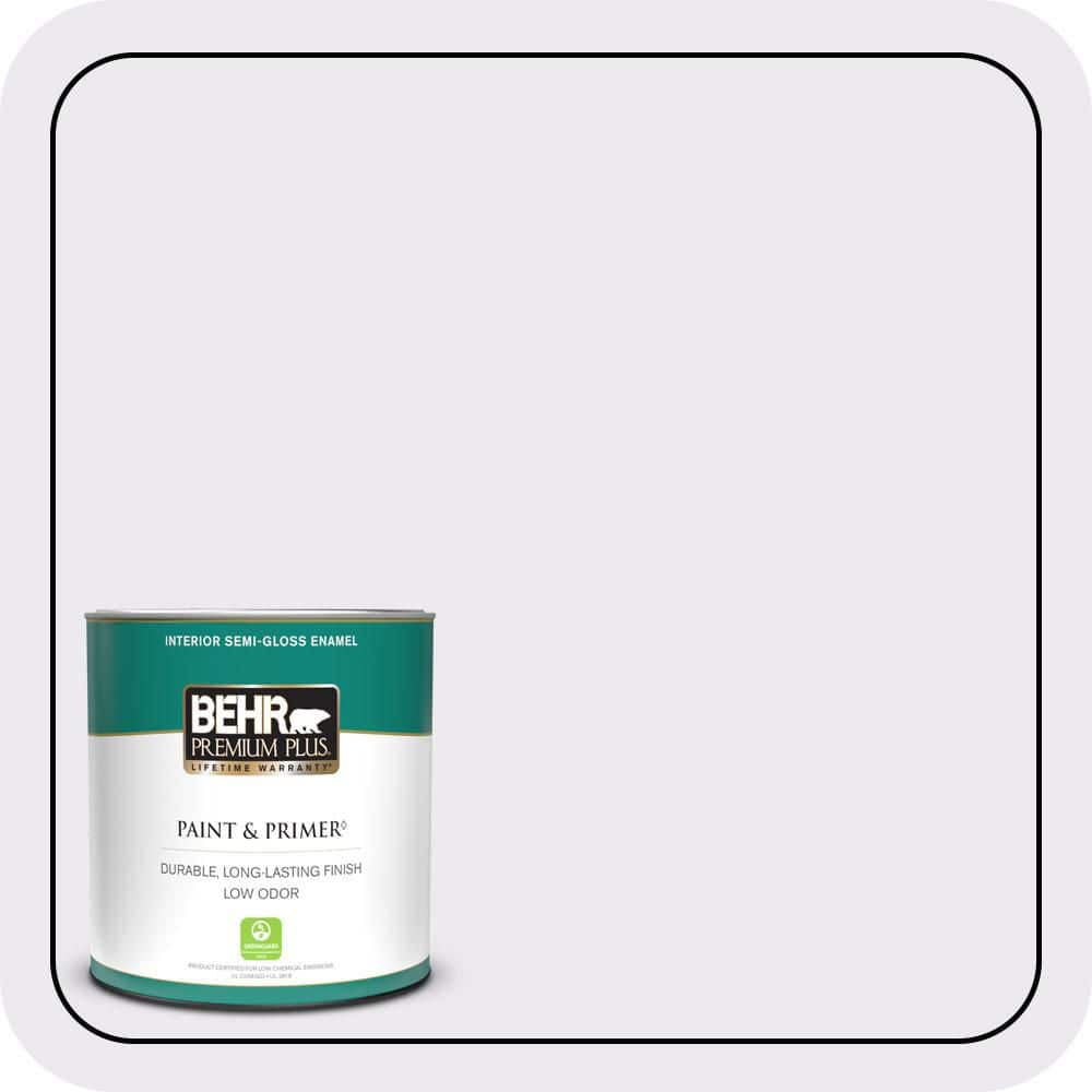 BEHR PREMIUM PLUS 1 qt. #630A-1 Amethyst Cream Semi-Gloss Enamel Low Odor Interior Paint & Primer