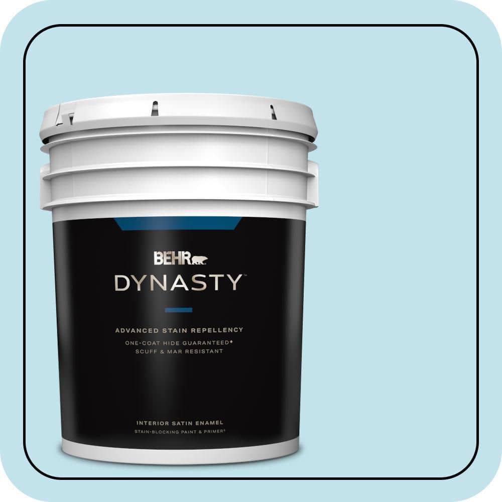 BEHR DYNASTY 5 gal. #540C-2 Serene Sky Satin Enamel Interior Stain-Blocking Paint and Primer
