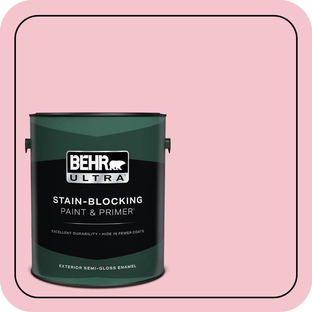 BEHR ULTRA 1 gal. #P150-2 Energetic Pink Semi-Gloss Enamel Exterior Paint & Primer
