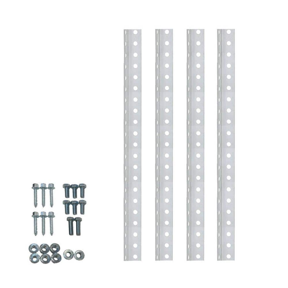 DURA-LIFT 1-1/8 in. x 24 in. Galvanized 14-Gauge Steel Punched Angle Iron Bracket and Mounting Hardware (4-Pack) (1)