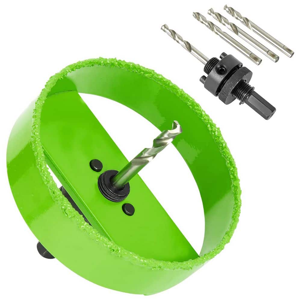 Unbranded 4-3/8 in. Carbide Grit Hole Saw for 4-Recessed Lights Cutting Plaster Drywall Ceiling Sheetrock