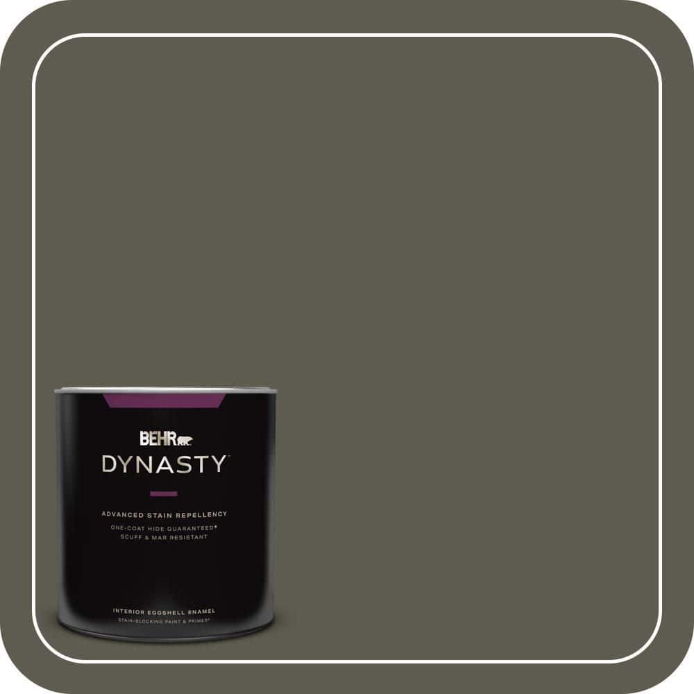 BEHR DYNASTY 1 qt. #N370-7 Night Mission One-Coat Hide Eggshell Enamel Interior Stain-Blocking Paint and Primer