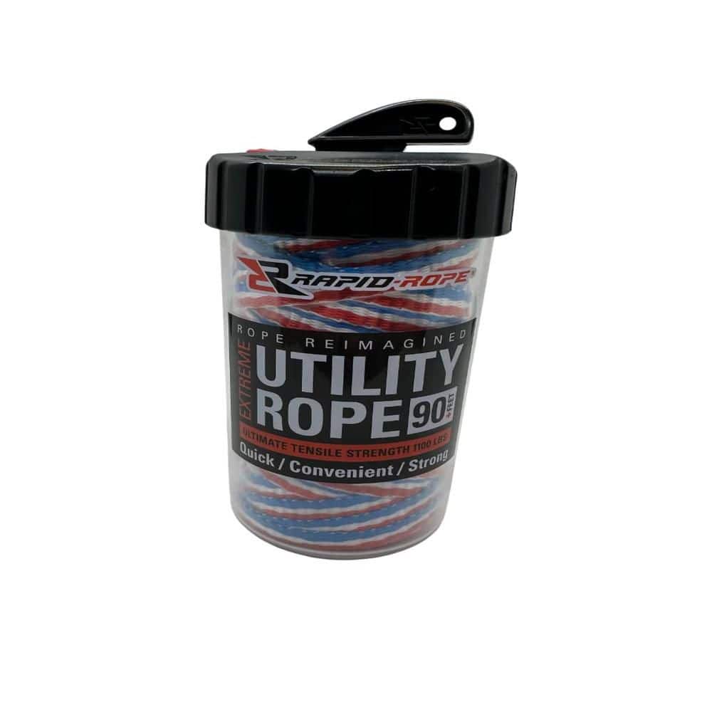 Rapid-Rope 2 in. x 0.25 ft. Flat Braided White Extreme Utility Polyester Rope 1000 Plus lb. Tensile Strength