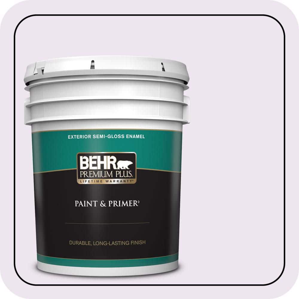 BEHR PREMIUM PLUS 5 gal. #M570-1 In the Spotlight Semi-Gloss Enamel Exterior Paint & Primer