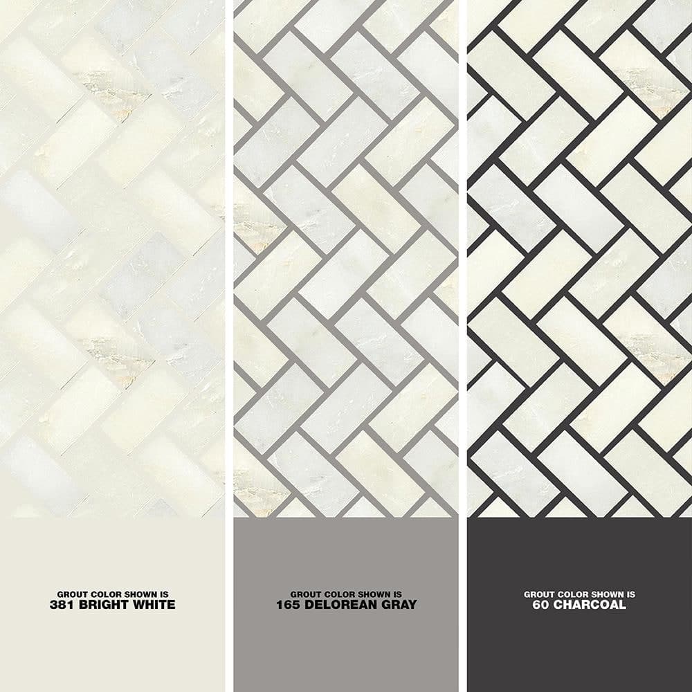 MSI Greecian White Herringbone 12 in. x 12 in. x 0.38 in. Polished Marble Mesh-Mounted Mosaic Tile (0.94 sq. ft./Each) (4)