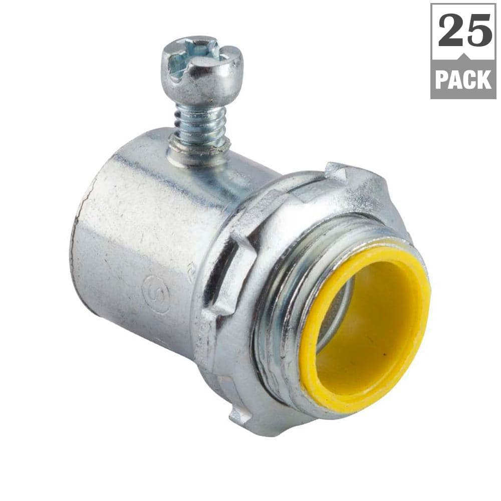 Halex 3/4 in. Electrical Metallic Tube (EMT) Set-Screw Compression Connectors with Insulated Throat (25-Pack) (1)