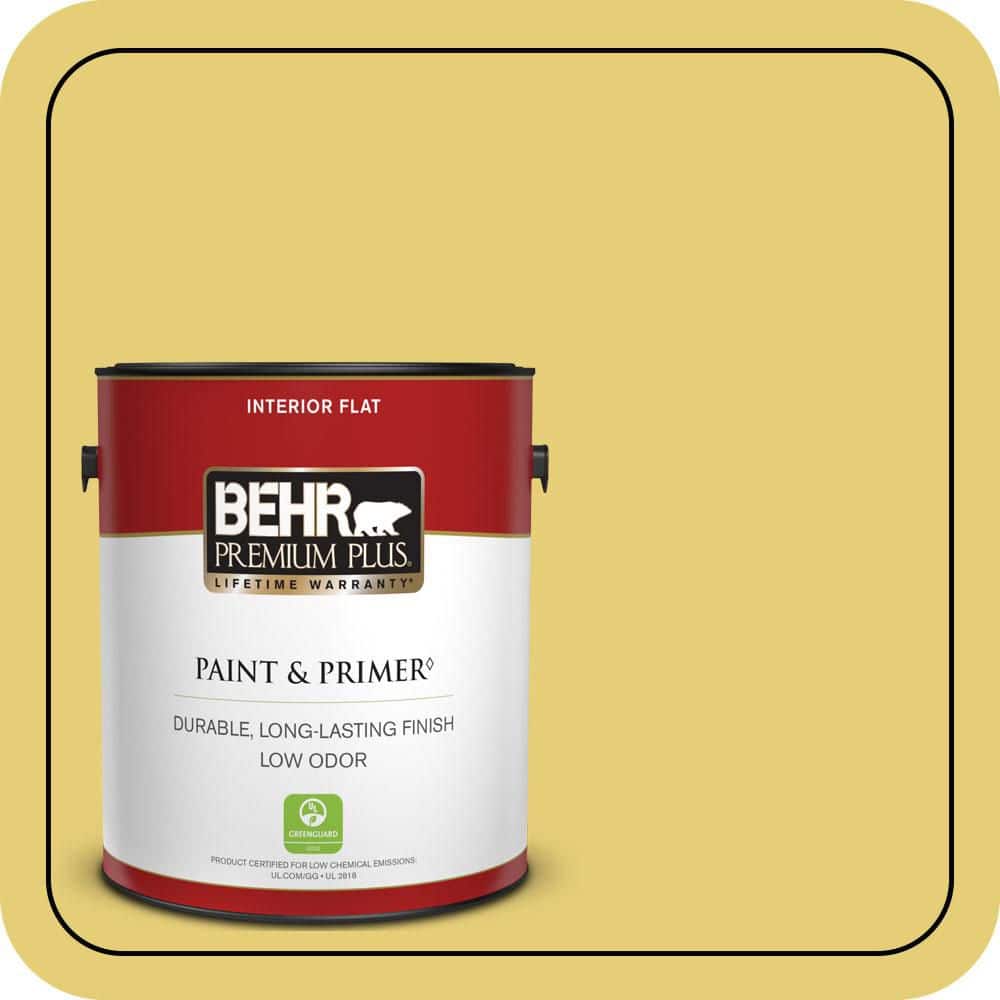 BEHR PREMIUM PLUS 1 gal. #P320-5 Green Papaya Flat Low Odor Interior Paint & Primer