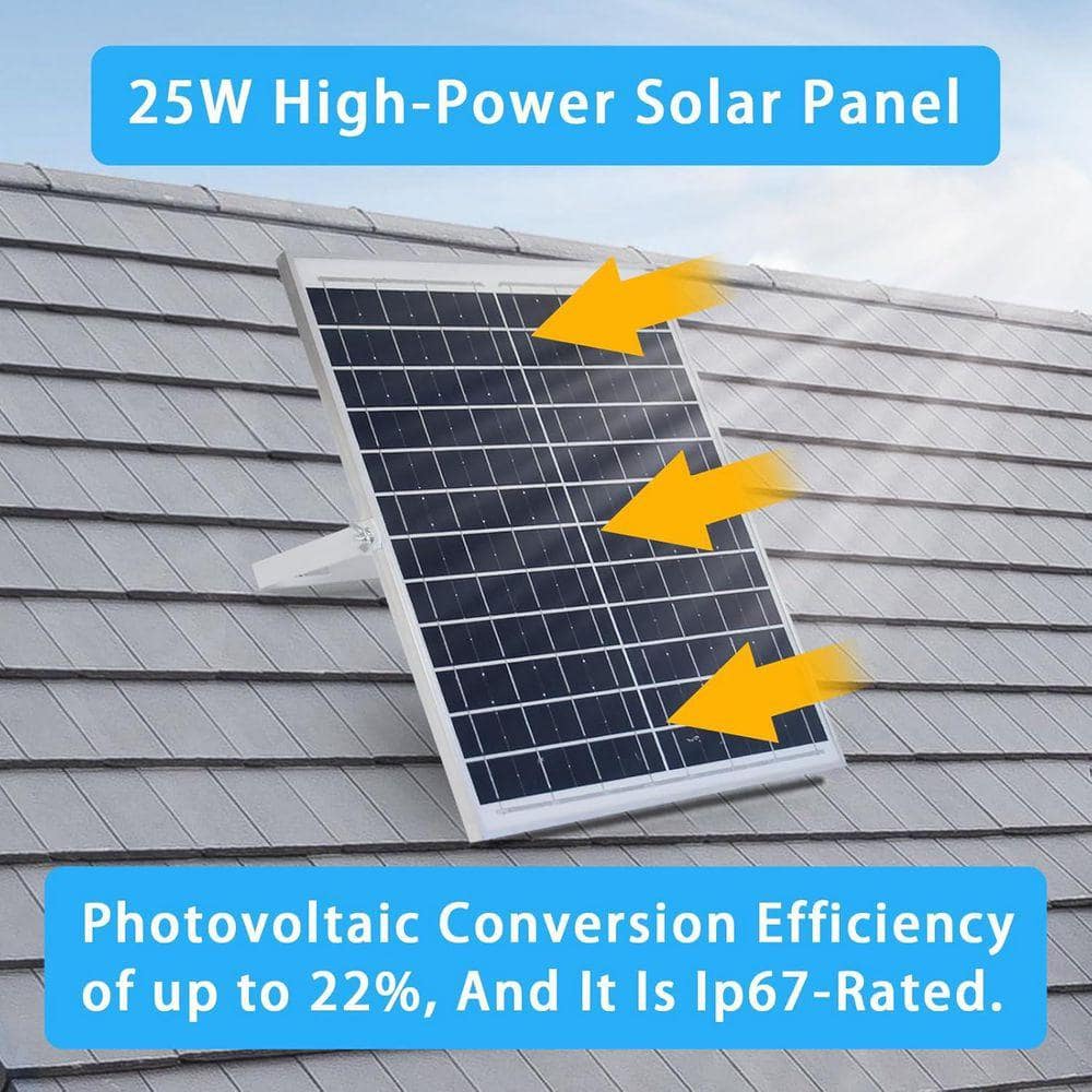KIWDZFU 25W Solar Panel 8-in. Solar Powered Exhaust Fan with AC Adapter for Greenhouse (3)