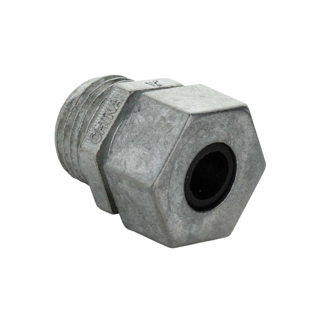 Commercial Electric 1/2 in. (fits Wire Range: 0.300 in. to 0.375 in.) Metallic Strain Relief Cord Connector (2-Pack) (1)