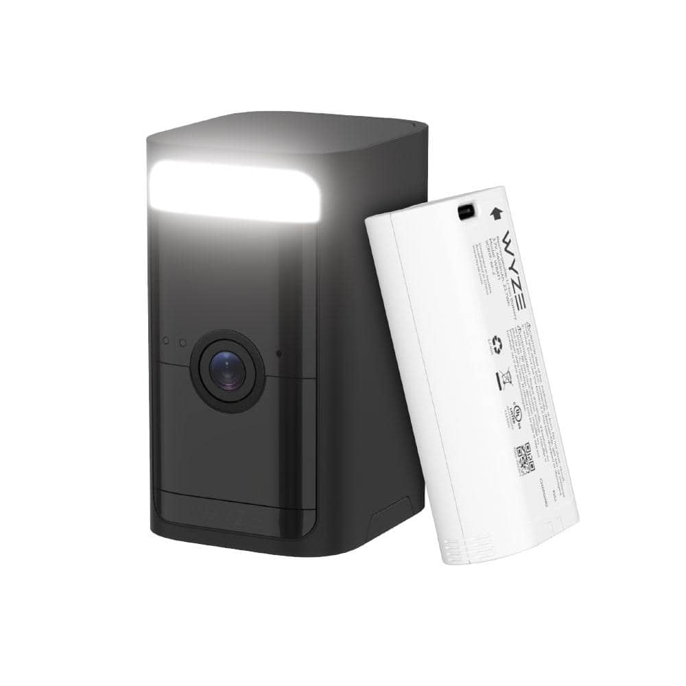 Wyze Battery Cam Pro, Wireless Indoor/Outdoor Home Security Camera, with 2k HD Color Night Vision & Built-In Spotlight, Black