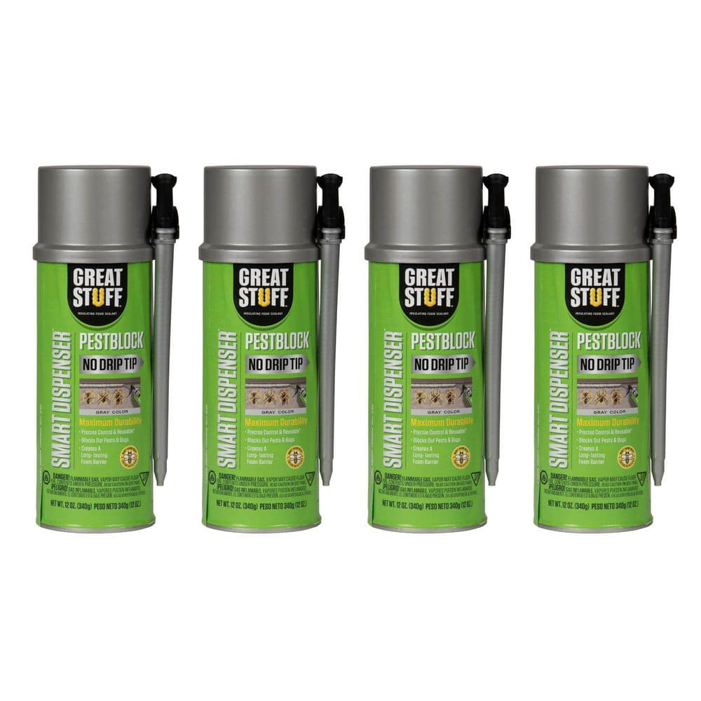 GREAT STUFF Smart Dispenser 12 Oz. Pestblock Insulating Spray Foam Sealant (4-Pack)