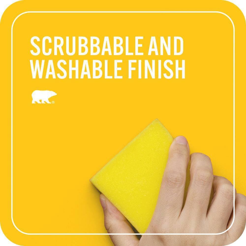 BEHR PREMIUM PLUS 1 qt. #P300-7 Unmellow Yellow Hi-Gloss Enamel Interior/Exterior Paint & Primer (4)