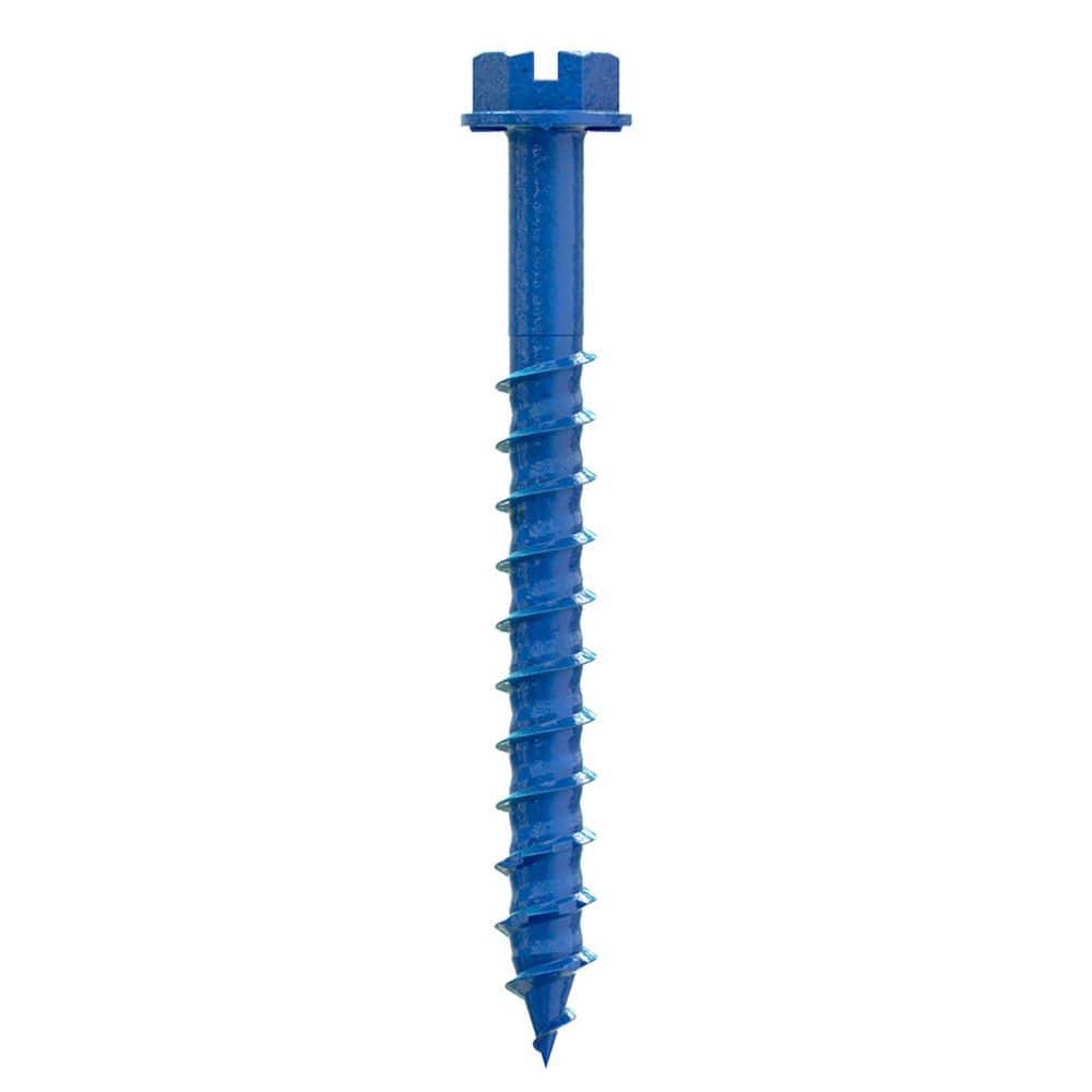Simpson Strong-Tie Titen Turbo 1/4 in. x 2-1/4 in. Hex-Head Concrete and Masonry Screw, Blue (75-Piece) (2)