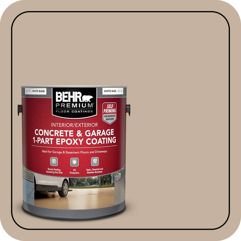 BEHR PREMIUM 1 gal. #MQ2-32 Mink Haze Self-Priming 1-Part Epoxy Satin Interior/Exterior Concrete and Garage Floor Paint