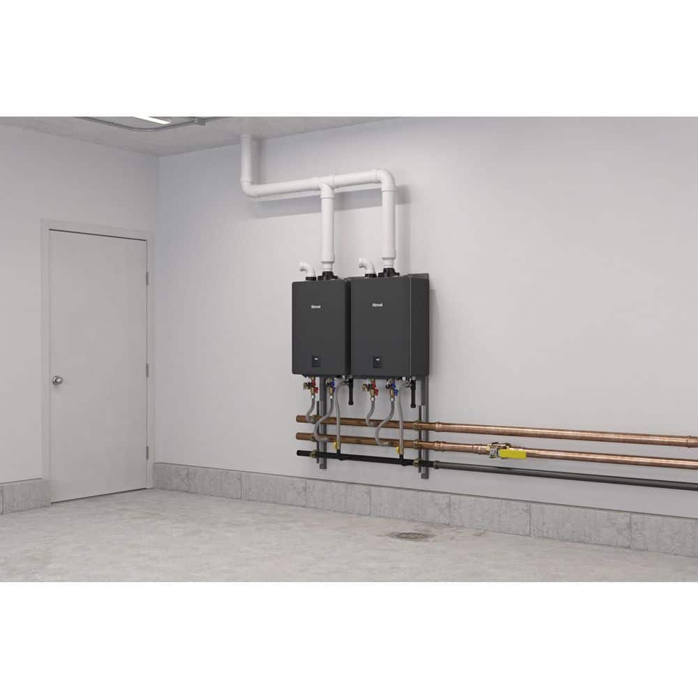 Rinnai TRW Interior Wall Mount 2-Unit Tankless Water Heater System (3)