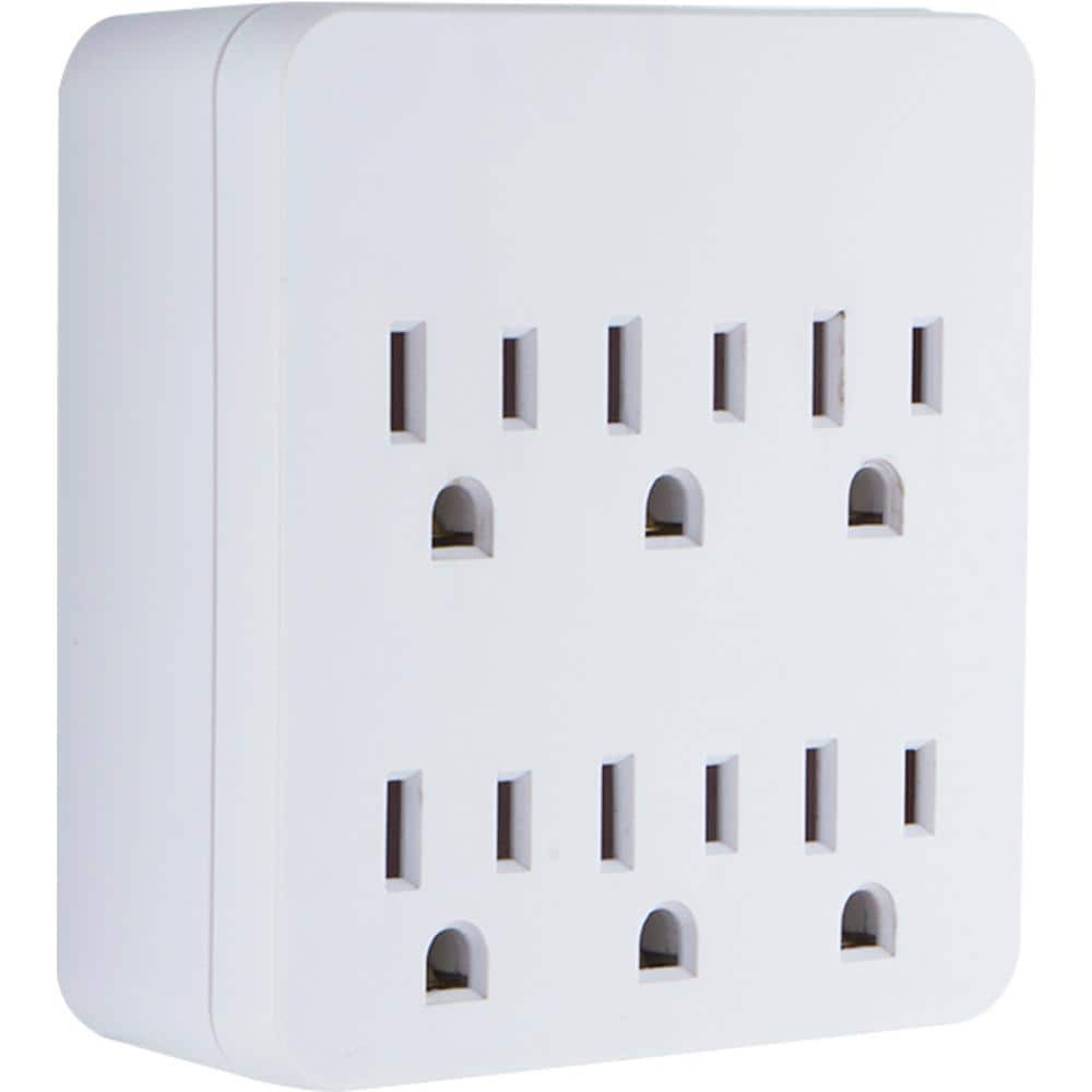 6-Outlet Surge Protector Tap with Tamper Resistant, White (2)