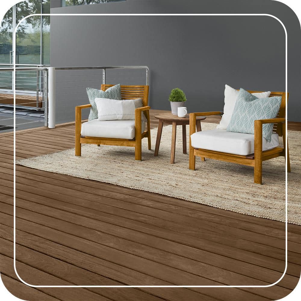 BEHR PREMIUM 1 gal. #ST-109 Wrangler Brown Semi-Transparent Waterproofing Exterior Wood Stain and Sealer (4)