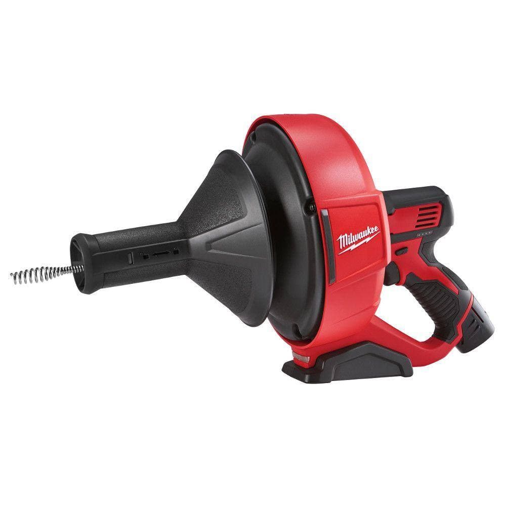Milwaukee M12 12-Volt Lithium-Ion Cordless Drain Snake Kit with Bucket Organizer Bag (3)