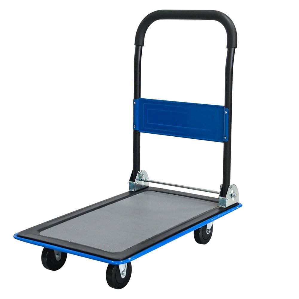 Unbranded 330 lbs. Heavy Duty Capacity Platform Hand Truck 360° Swivel Wheels Foldable Push Hand Cart for Loading and Storage