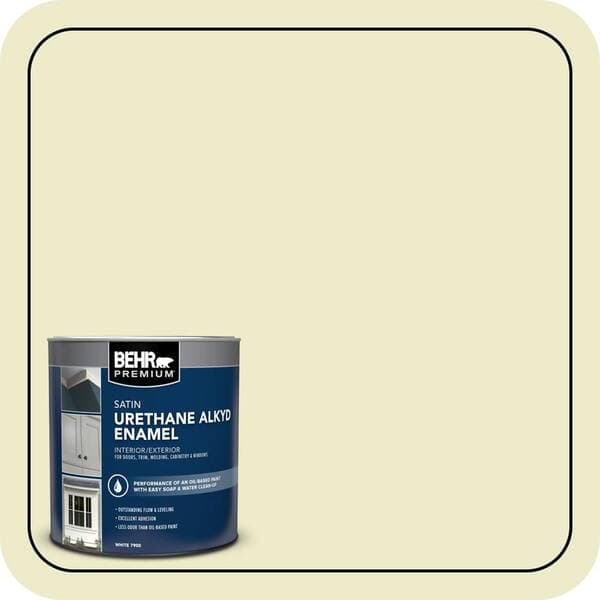 BEHR PREMIUM 1 qt. #P360-2 Iced Green Apple Satin Enamel Urethane Alkyd Interior/Exterior Paint (2)