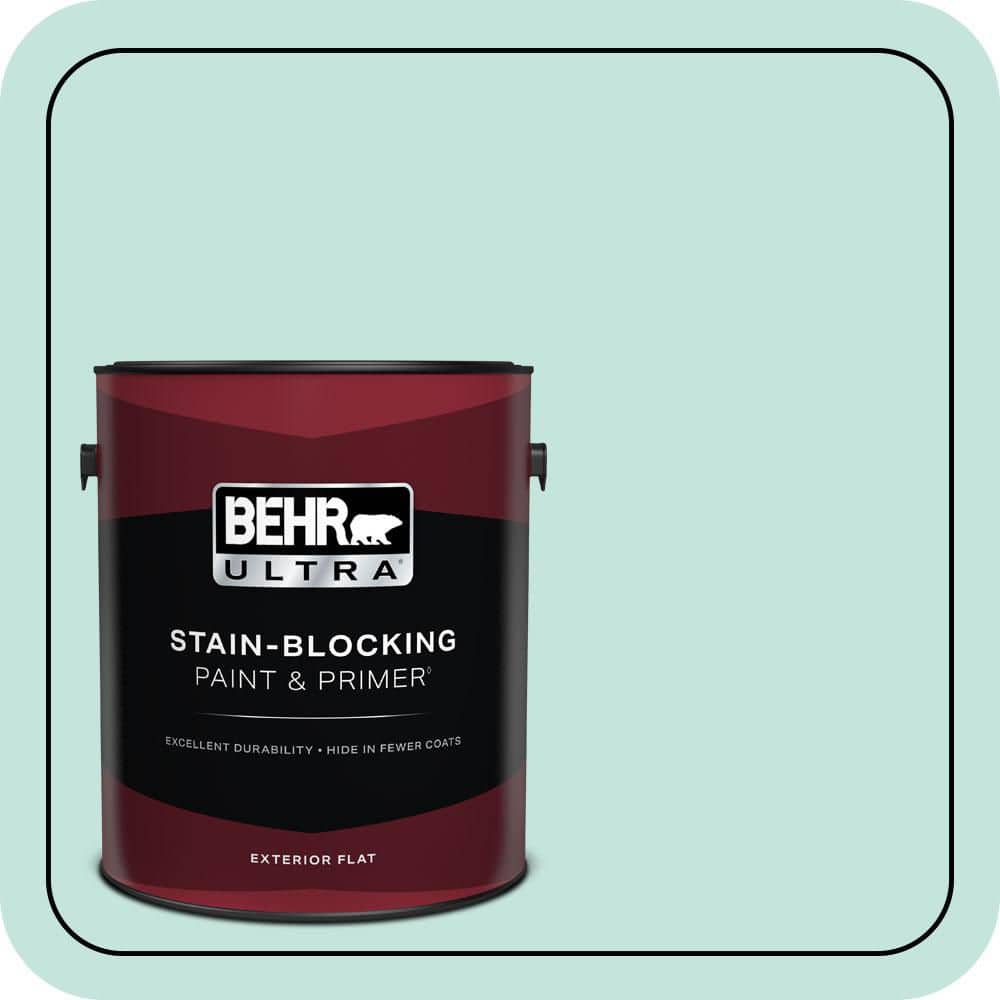 BEHR ULTRA 1 gal. #MQ3-19 Misty Isle Flat Exterior Paint & Primer