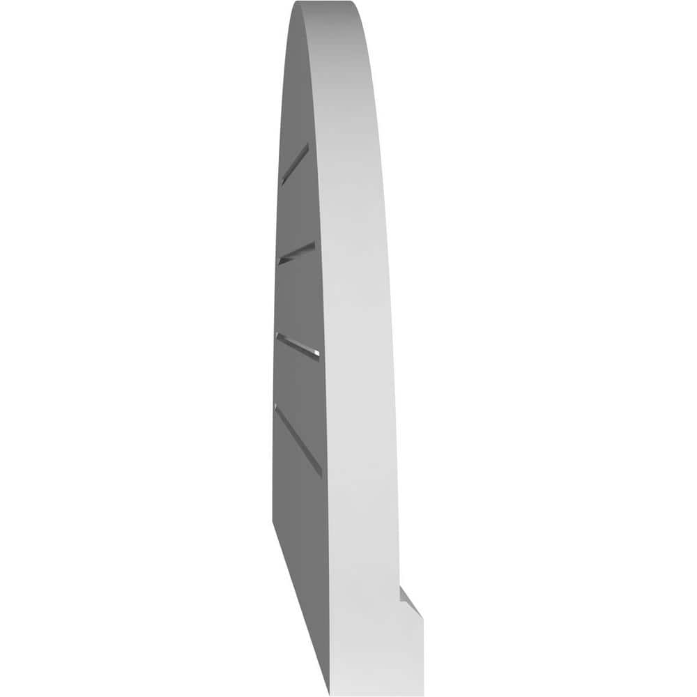 Ekena Millwork 34 in. x 17 in. Half Round Surface Mount PVC Gable Vent: Functional with Brickmould Sill Frame (3)