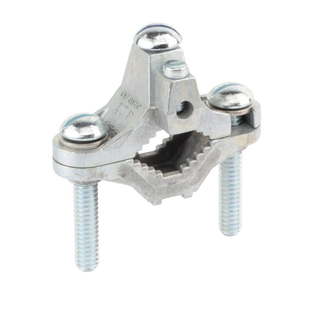 Commercial Electric 1/2 in. to 1 in. Zinc Ground Clamp for #8 SOL/STR to #6 STR Wire (3)