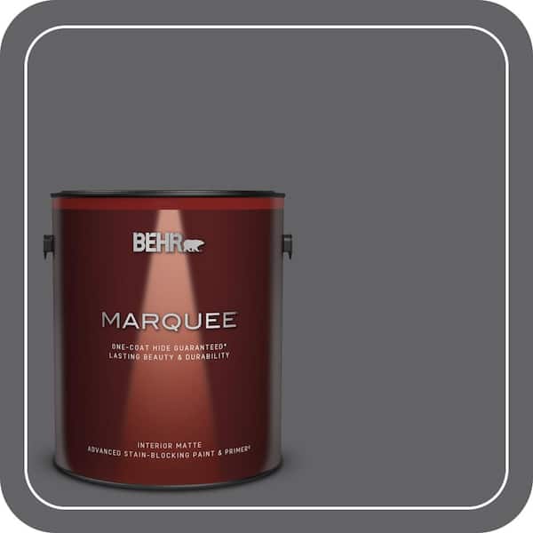 BEHR MARQUEE 1 gal. #N530-6 Digital One-Coat Hide Matte Interior Paint & Primer (2)