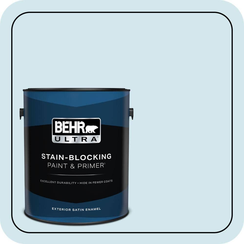 BEHR ULTRA 1 gal. #520E-1 Coastal Mist Satin Enamel Exterior Paint & Primer