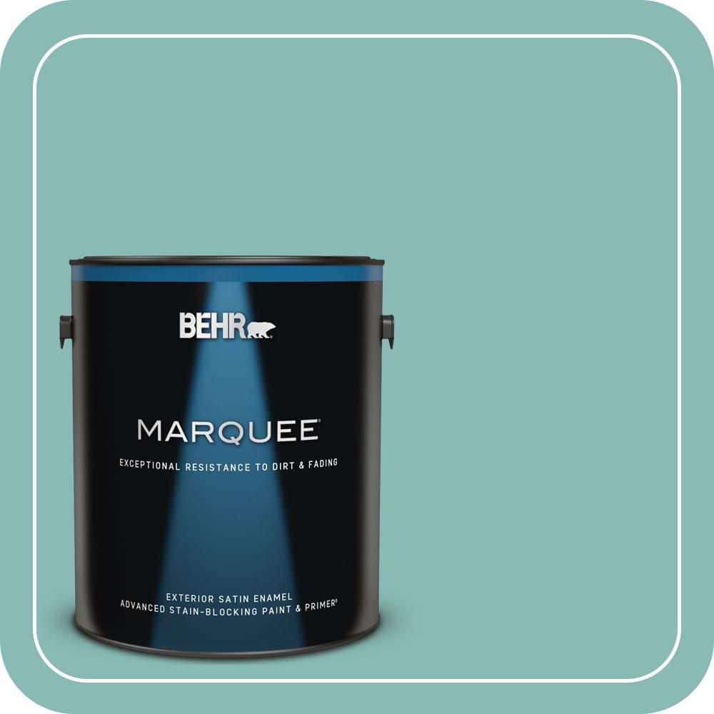 BEHR MARQUEE 1 gal. #T14-1 Ocean Liner Satin Enamel Exterior Paint & Primer