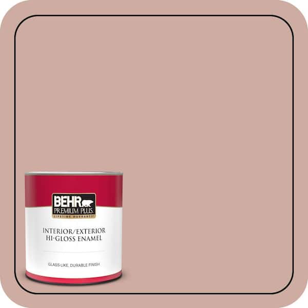 BEHR PREMIUM PLUS 1 qt. #MQ1-50 Art Deco Pink Hi-Gloss Enamel Interior/Exterior Paint & Primer (2)