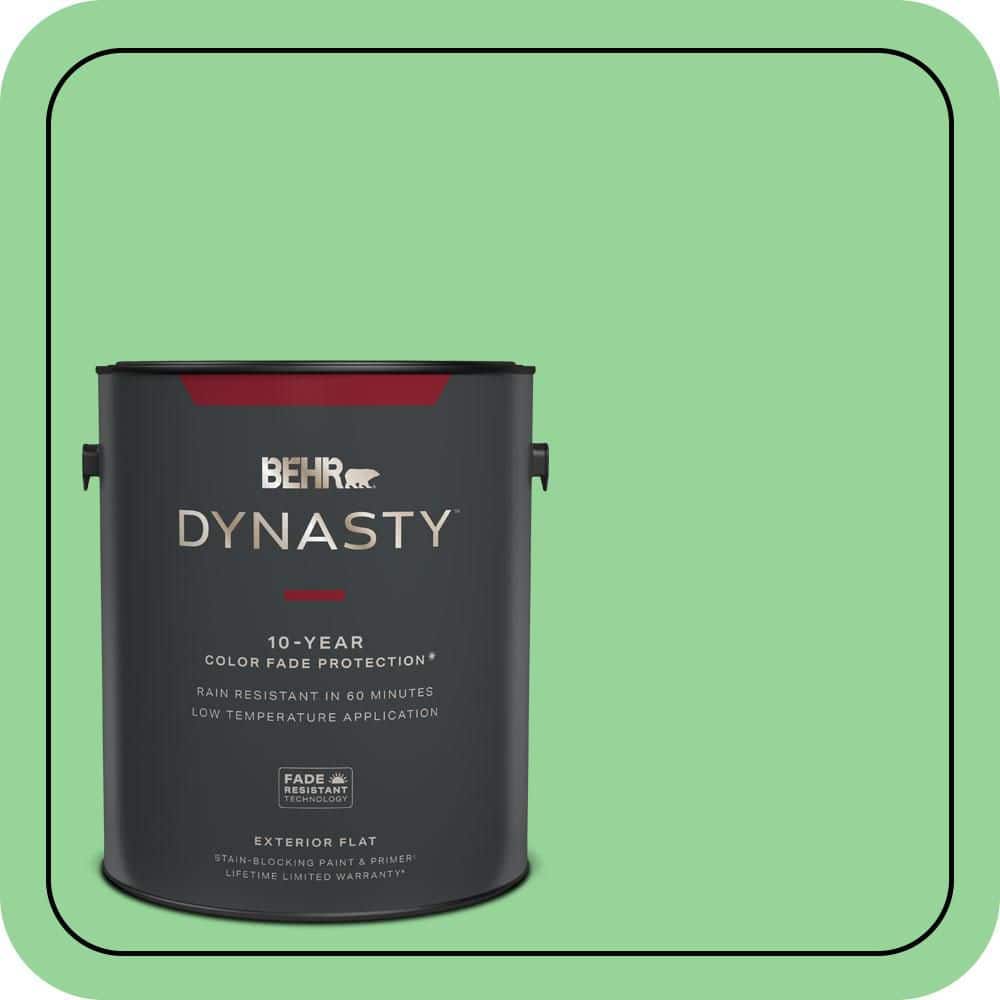 BEHR DYNASTY 1 gal. #P390-4 Young Green Flat Exterior Stain-Blocking Paint & Primer