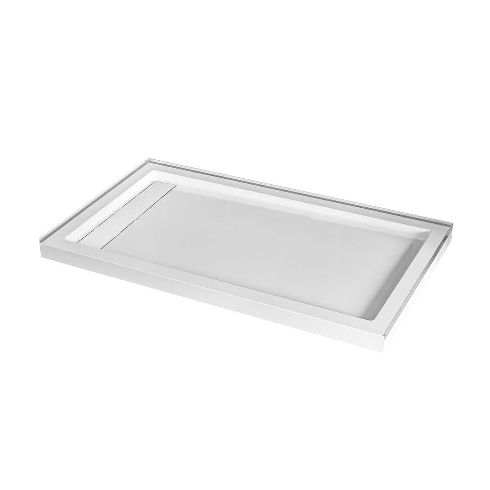 Carlton Plumbing Marquette 60 x 32 Alcove Shower Pan Base with Reversible Drain in Glossy White