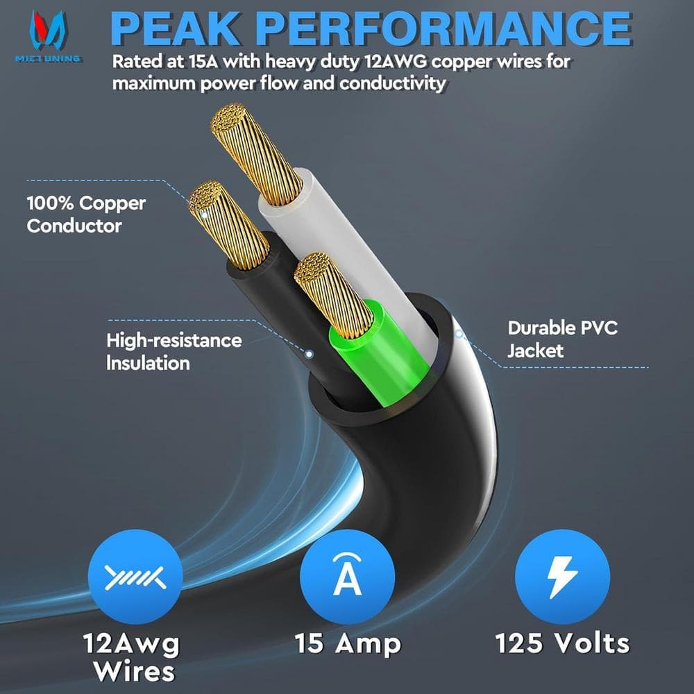 Lukyamzn 15Amp 125 Volt AC Port Plug with Integrated Heavy Duty Extension Cord and Water-Resistant Cap in White (2)