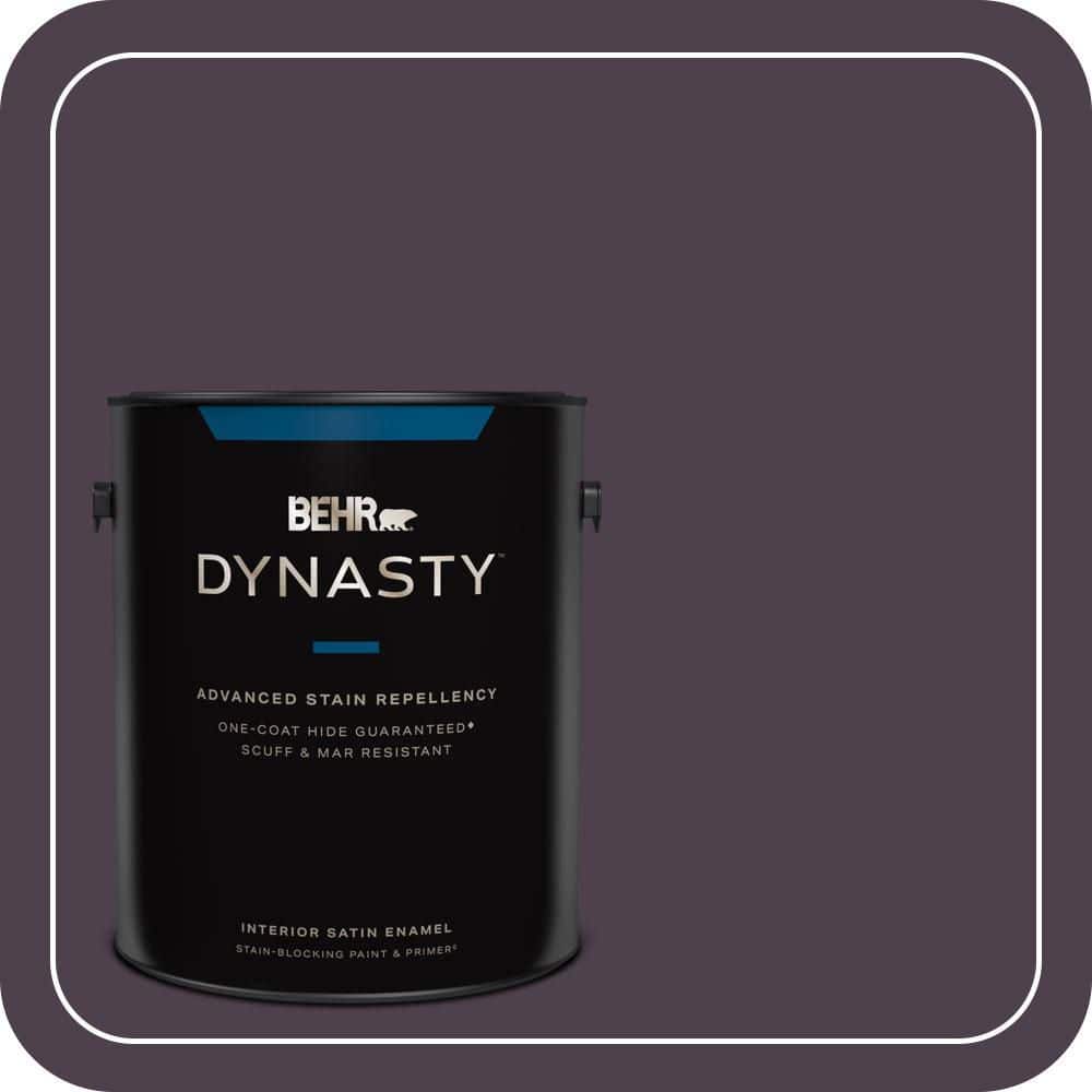 BEHR DYNASTY 1 gal. #T13-10 Plum Orbit Satin Enamel Interior Stain-Blocking Paint and Primer
