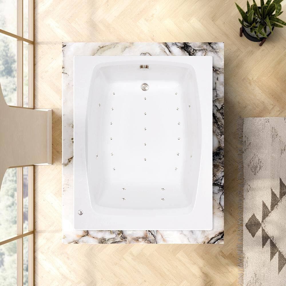 Comfortflo 60 in. x 48 in. Acrylic Rectangular Drop-in Air Bathtub with Reversible Drain in Biscuit (3)