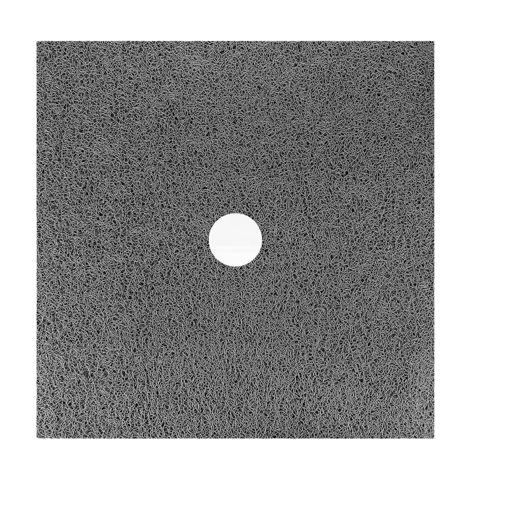 Wudkey 36 in. x 36 in. Square Non Slip Shower Mat in Grey,  Anti Slip Shower Stall Matt with Drain Hole in Middle (1)
