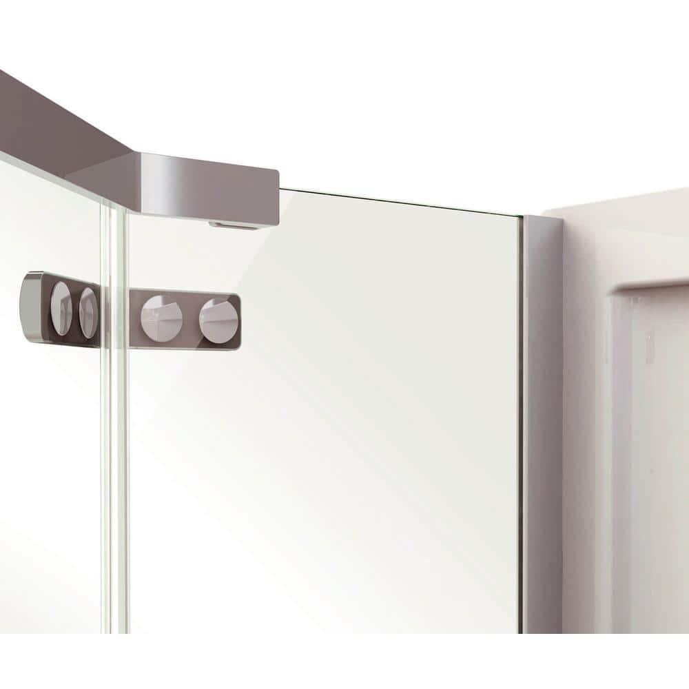 MAAX Hana 38 in. x 38 in. x 75 in. Frameless Neo-Angle Pivot Shower Door in Chrome (3)