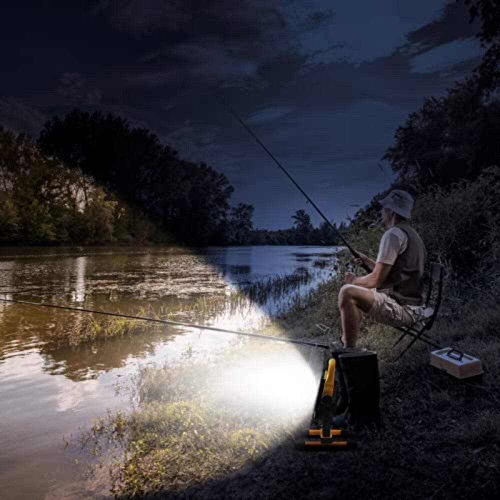 BeamBox 100-Watt Rechargeable 5-Volt 7000 Lumen COB LED Portable Work Light with Stand Adjustable Dimmable Flood Light (2)